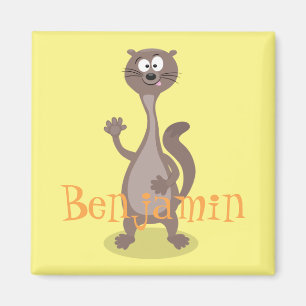Imã A ilustração do desenho animado da Funny Weasel 