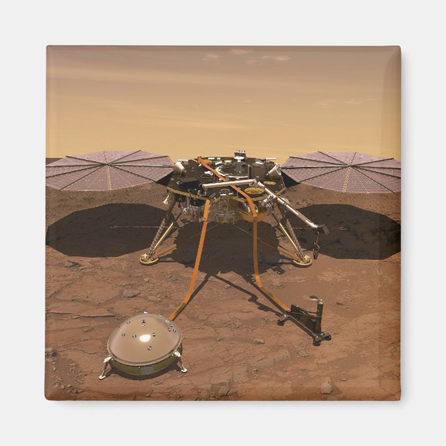 Imã A Insight Lander Operando Na Superfície De Marte. (Frente)