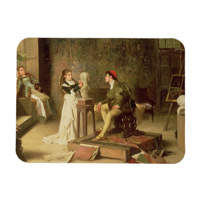 Ímã A jovem escultora (óleo na canvas) (Horizontal)