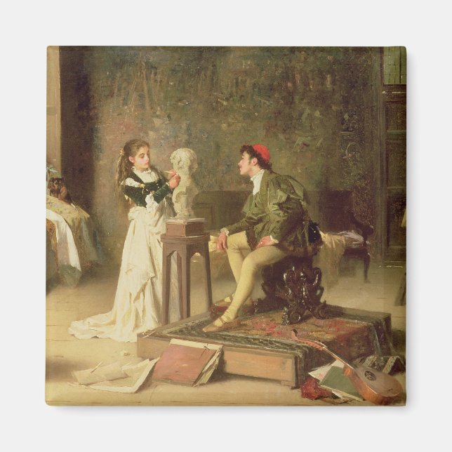 Imã A jovem escultora (óleo na canvas) (Frente)