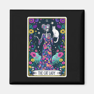 Imã A Lady Tarot Card Skeleton Dia de as mães Cat L