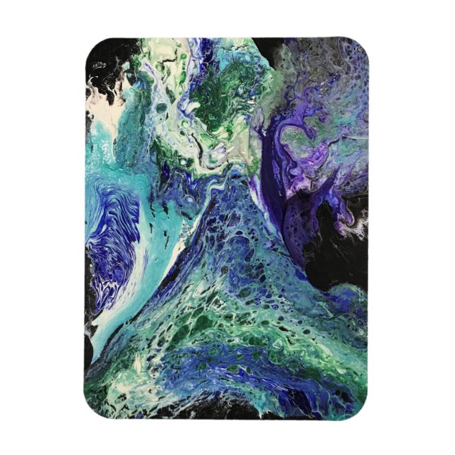 Ímã A Laguna nº 1 pintura em azul, branco, branco (Vertical)