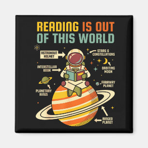 Imã A leitura está fora deste mundo astronauta lendo
