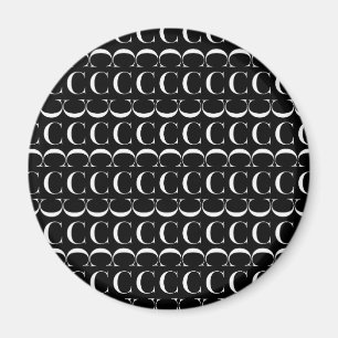 Imã A letra inicial C do monograma, escolhe a cor do