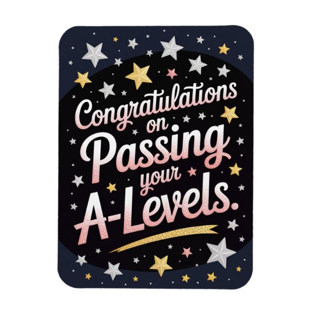Ímã A Level Exam radiant star Congratulation cards (Vertical)