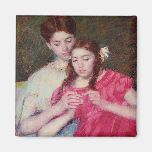 Imã A lição de crochê (duas irmãs) (Frente)