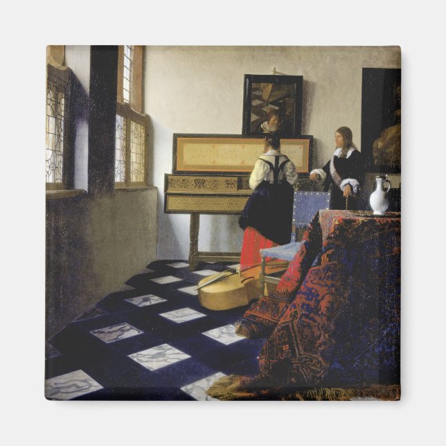 Imã A lição de música de Johannes Vermeer (Frente)
