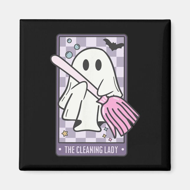 Imã A Limpeza Lady Tarot Card Halloween (Frente)