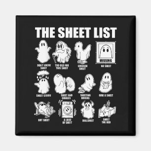 Imã A Lista De Folhas Engraçado Ghost Puns Figurinos D