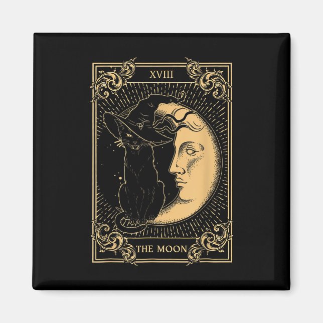 Imã A Lua Tarot Xvii Inspirou A Bruxa Negra Hat (Frente)
