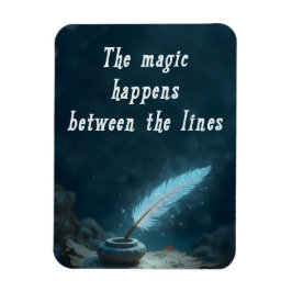 Ímã "A magia acontece entre as linhas"