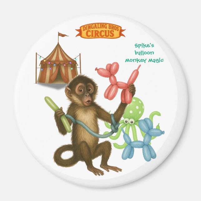 Imã A mágica do macaco de balão do Spike (Frente)