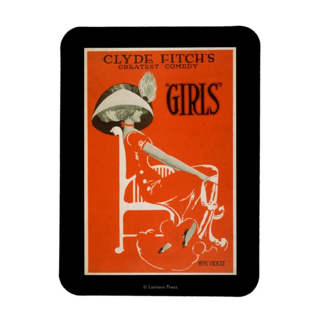 Ímã A maior comédia de Clyde Fitch, "Girls" Theater 2 (Vertical)
