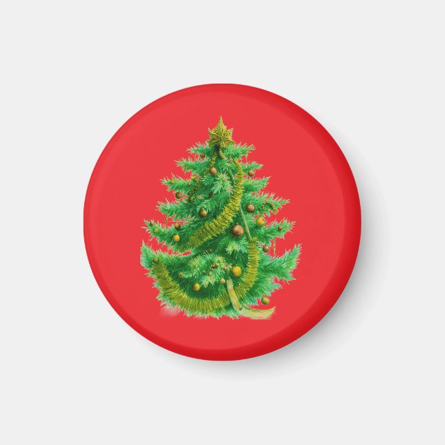 Imã A Mandelbrot Christas Tree With Red & Green Bulbs (Frente)