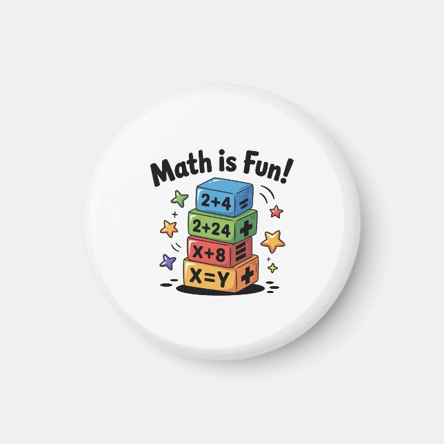Imã A matemática é um adesivo divertido (Frente)