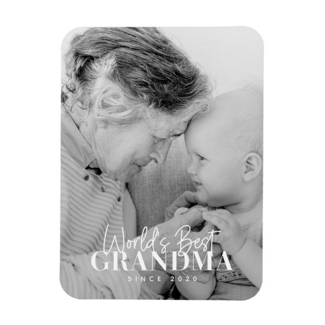 Ímã A melhor avó do mundo desde 20XX Foto simples em c (Vertical)