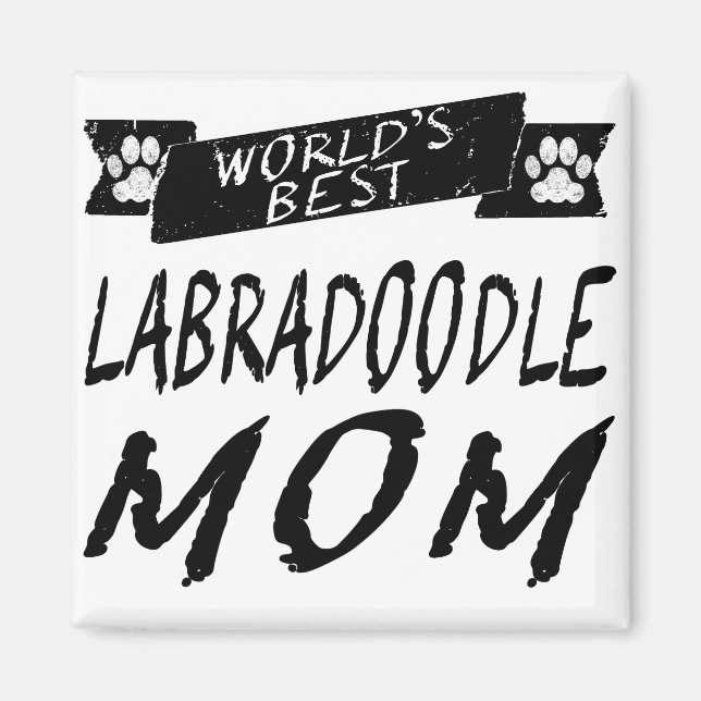 Imã A melhor mãe de Labradoodle do mundo (Frente)