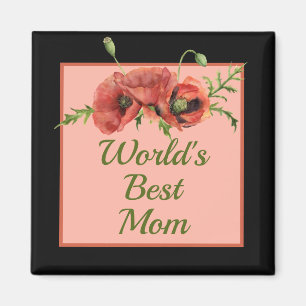 Imã A Melhor Mãe do Mundo Floral bonito 