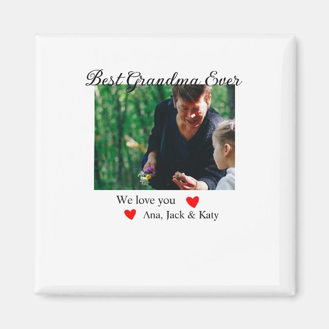 Imã A melhor vovó de colagem fotográfica que te amamos (Frente)