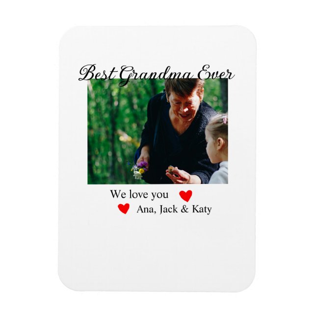 Ímã A melhor vovó de colagem fotográfica que te amamos (Vertical)