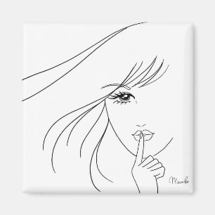 Imã A menina bonito diz shhh… o ímã