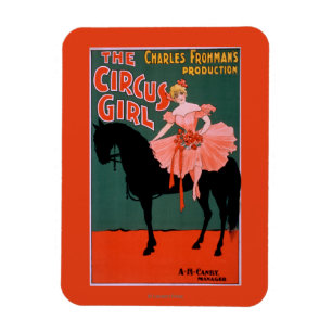 Ímã A menina do circo - mulher no teatro do cavalo