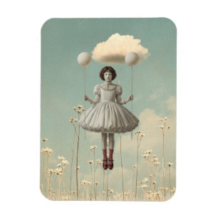 Ímã A Menina & Sua Nuvem Arte de Conto Surrealista