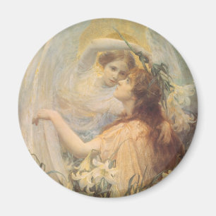 Imã A mensagem de Angel de George Swather, Vintage Art