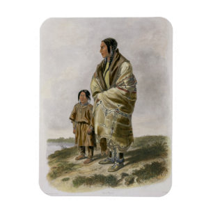 Ímã A mulher de Dacota e a menina de Assiniboin,