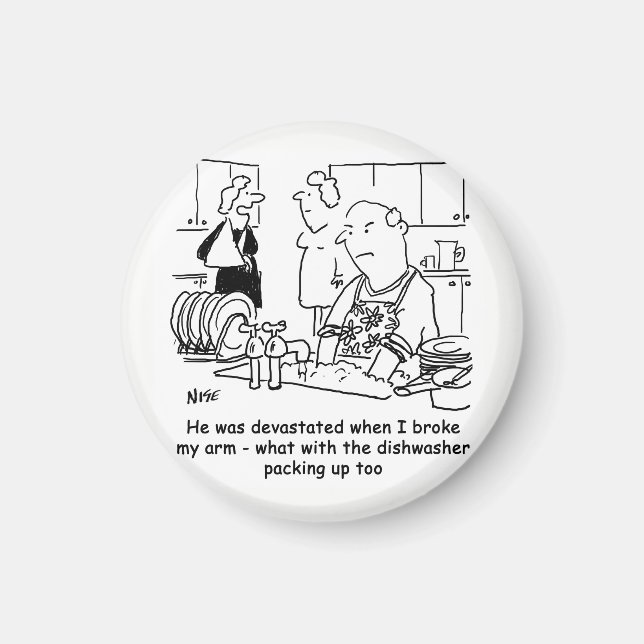 Imã A mulher quebrou o braço, então o homem lava prato (Frente)