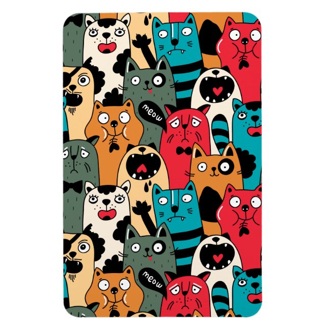 Ímã A multidão de gatos (Vertical)