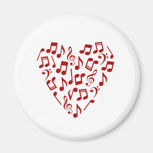 Imã A música nota o ímã do coração (vermelho)