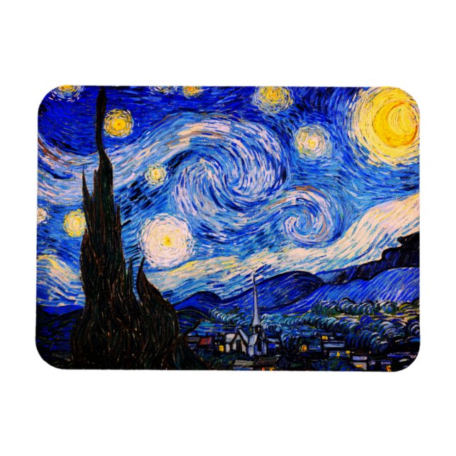 Ímã A Noite Estrelada de Vincent Van Gogh (Horizontal)