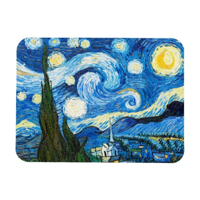 Ímã A Noite Estrelada - Vincent van Gogh (Horizontal)