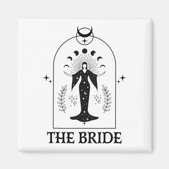 Imã A Noiva Coven Gothic Witch Bachelorette Combinando (Frente)