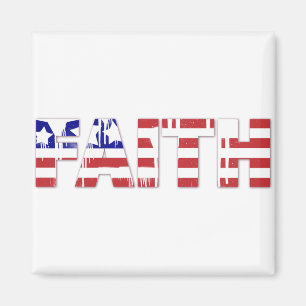 Imã A palavra "Fé" com a bandeira americana