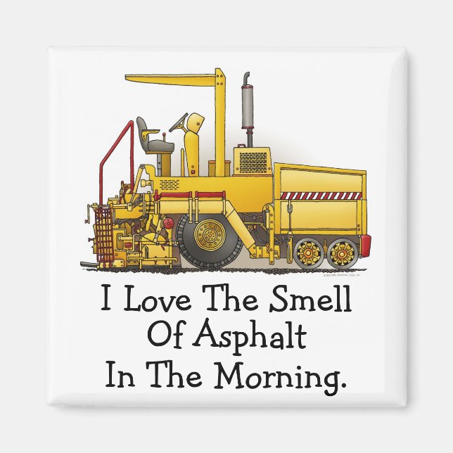 Imã A Pavimentar Magneta Quadrada Eu Adoro Asfalto (Frente)