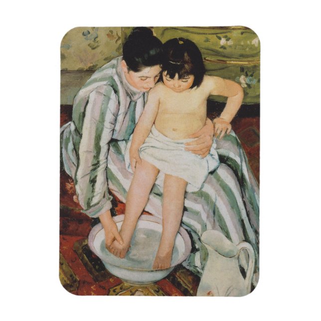 Ímã A Pintura do Banho de Mary Cassatt Child (Vertical)