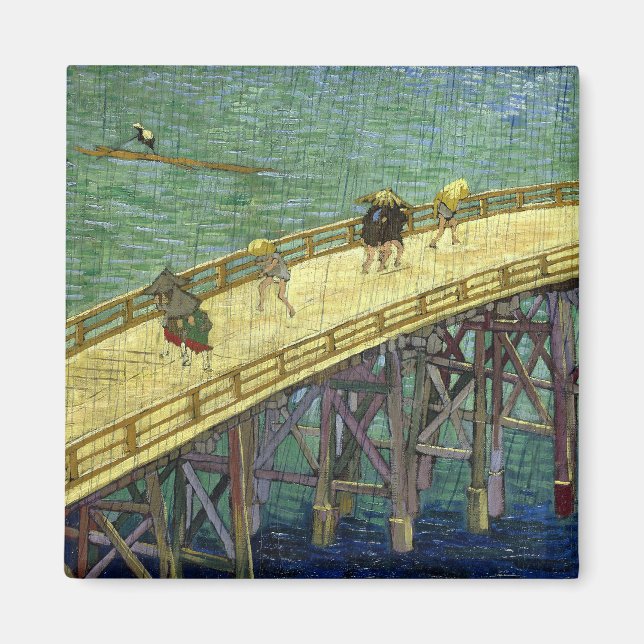Imã A Ponte na Chuva (depois de Hiroshige) Van Gogh (Frente)