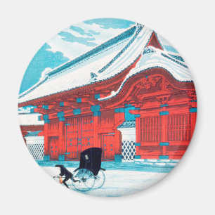 Imã A Porta Vermelha de Hongo em Neve por Hiroaki Taka