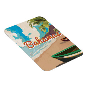 Ímã A Poster viagens vintage das Bahamas.