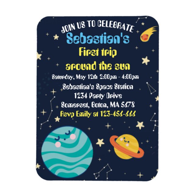 Ímã A Primeira Viagem Do primeiro aniversario Espacial (Vertical)