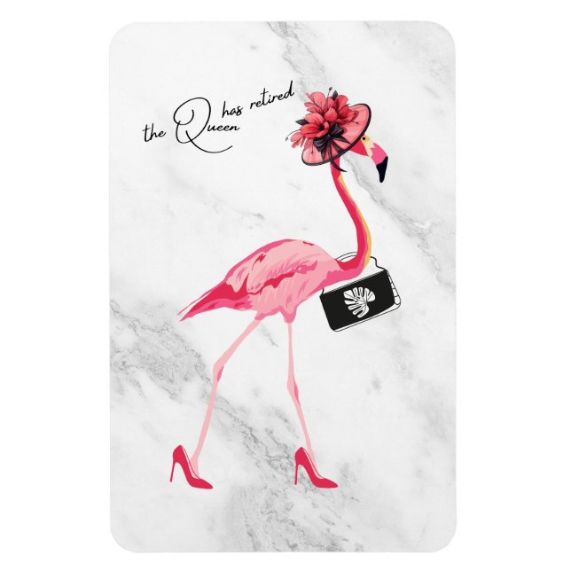 Ímã A Rainha Aposentou O Chic Pink Flamingo (Vertical)
