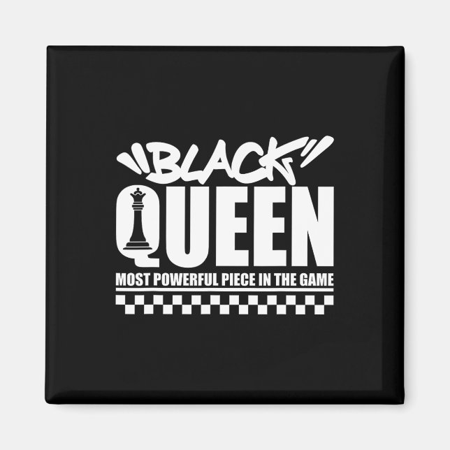 Imã A Rainha Negra Mais Poderosa Xadrez Afro-Americano (Frente)