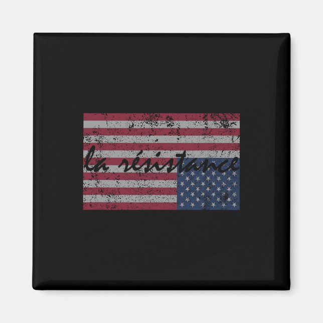 Imã A Resistência La Flag Americana Resiste De Cabeça  (Frente)