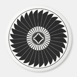 Imã A roda da pena, design da cerâmica de Mimbres