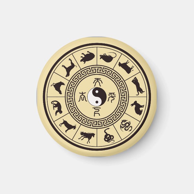 Imã A Roda do Zodíaco Tai Chi (Frente)