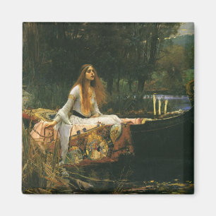 Imã A senhora de Shalott no barco pelo Waterhouse de
