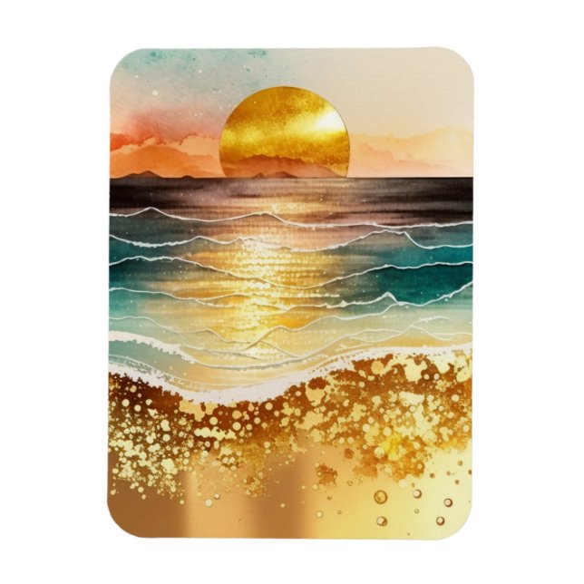 Ímã A Série Praia Aquarela Design 3 (Vertical)
