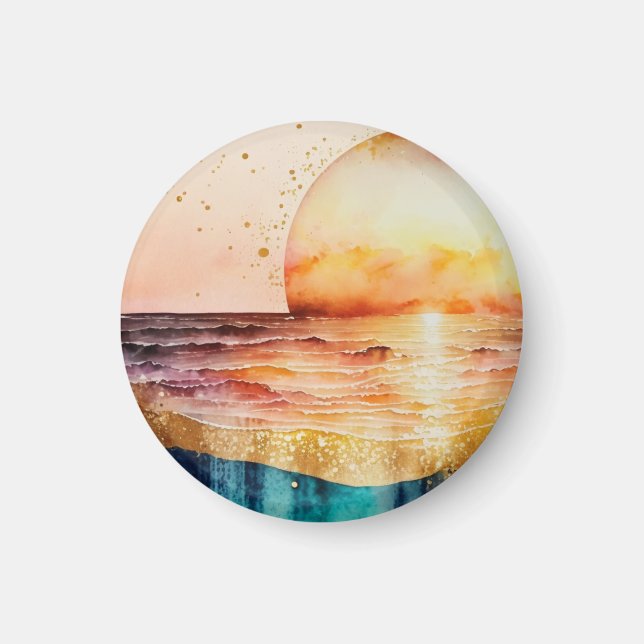 Imã A Série Praia Aquarela Design 3 (Frente)
